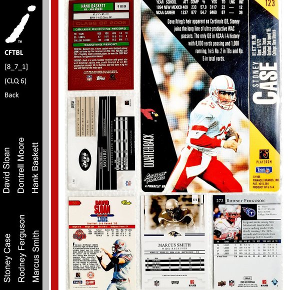 New Mexico Lobos 6 Card Lot - CFTBL [8_7_1] - Picture 2 of 14